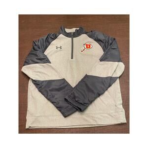 Under Armour Utah Utes ¼ Zip Pullover Loose Fit Size M Gray Embroidered Pullover